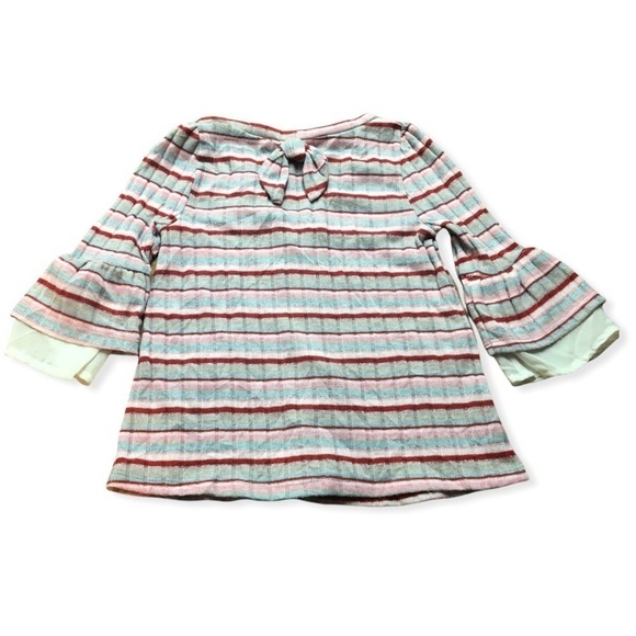 🎉3 For 15$🎉Little Lass Toddler Girl Long Cardigan Multicolored Stripes Size 2T - Picture 2 of 5